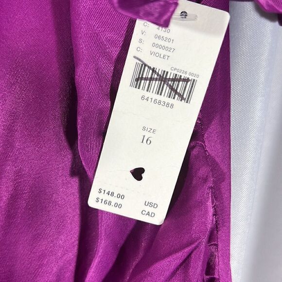 ANTHROPOLOGIE RUFFLED MINI DRESS IN VIOLET NWT SIZE 16 - Picture 9 of 9